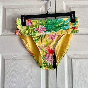 La Blanca‎ Calypso Bloom Mid-waist Sash Band Bikini Bottom Floral 10
